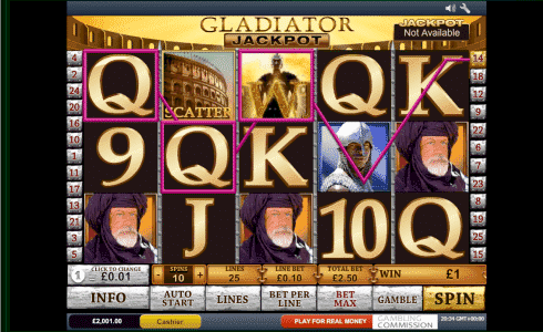 Gladiator Slot Machine Game View