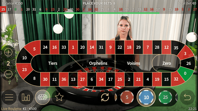 Playing iPhone Live Roulette