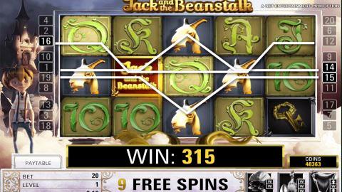 Jack and the Beanstalk Playing The Free Spin Game