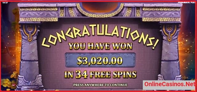 Hand of Midas Slot Game Free Spin View