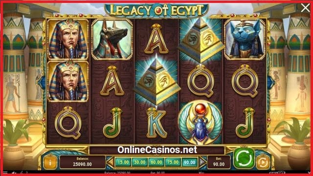 Legacy of Egypt Slot Machine Game View