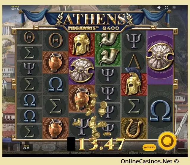Athens Megaways Slot Machine Screen shot playing