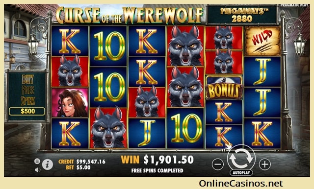 Play View of Curse of the Werewolf Megaways-Online Slot