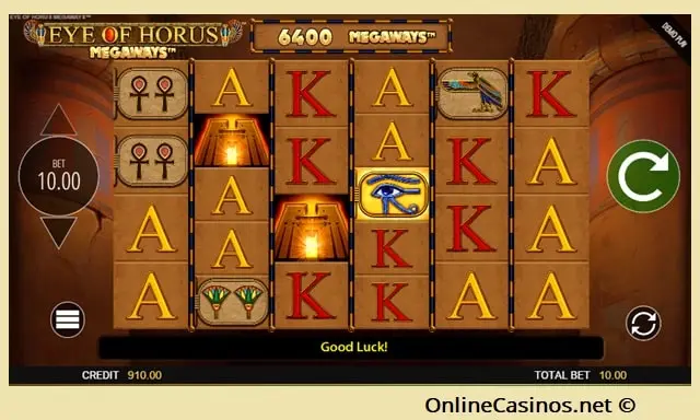 Playing Eye of Horus-megaways slot machine view