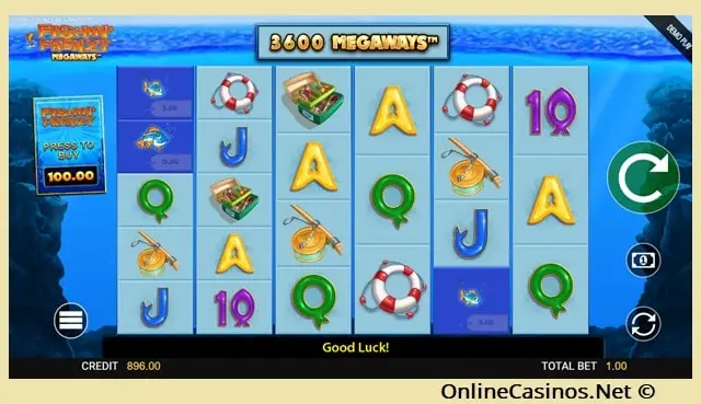 Screenshot of Fishin Frenzy Megaways Slot Game