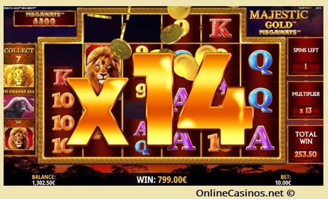 Majestic Gold Megaways Slot Machine Play Screenshot