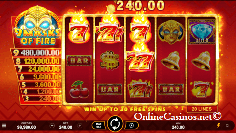 9 Mask of Fire Top Slot Online 